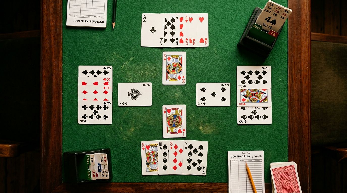 Bridge strategy illustration for balancing in bridge: bid in pass-out seat