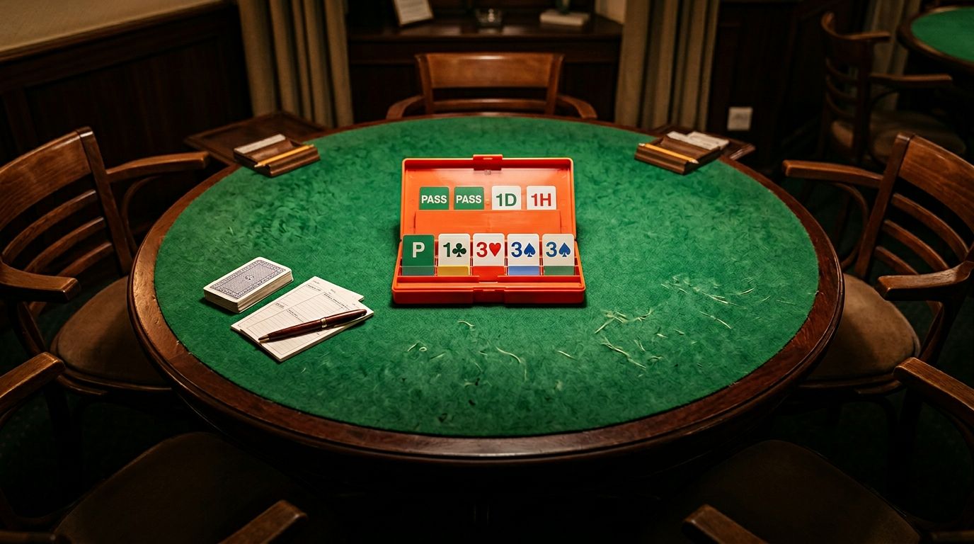 Bridge strategy illustration for cue bids — show controls for slam bidding (aces & kings)