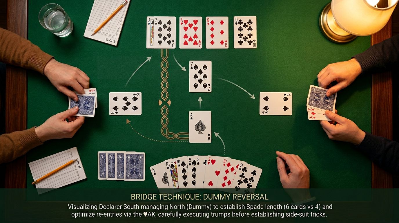 Bridge strategy illustration for endplays and throw-ins in bridge: forcing opponents to lead