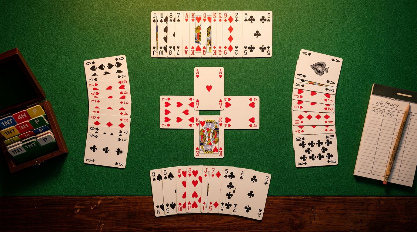 Bridge strategy illustration for the holdup play in bridge: cutting communications in notrump