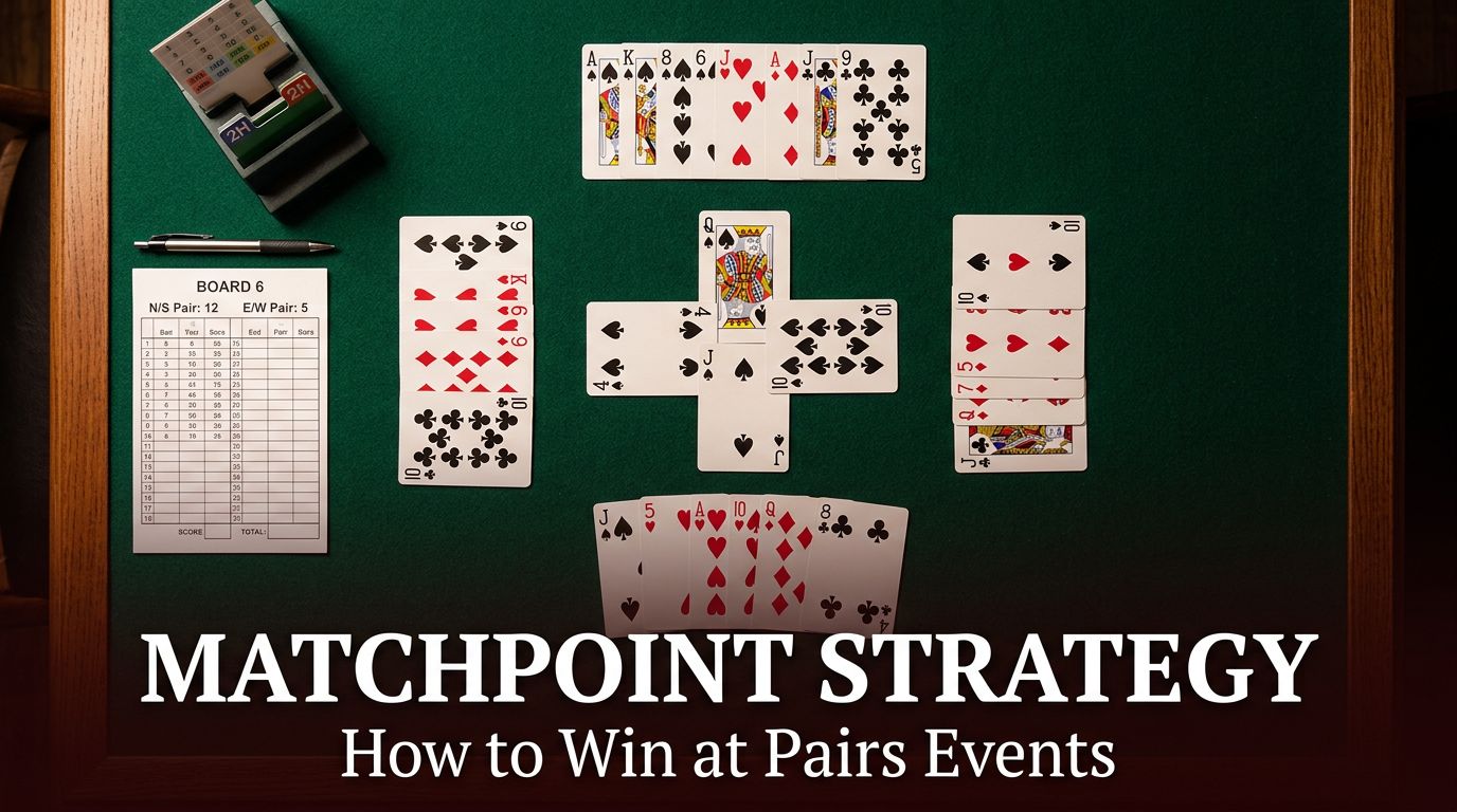 Learn how to play bridge for matchpoints. Master when to risk your contract for overtricks, play for tops vs avoiding...