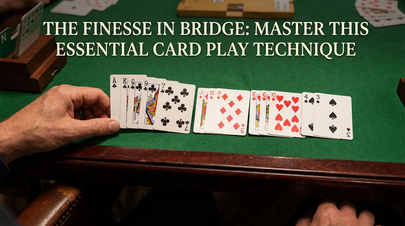 Complete guide to the bridge finesse covering simple finesses, double finesses, deep finesses, when to finesse vs pla...