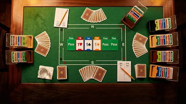 Bridge strategy illustration for forcing 1nt: respond to major with 6-12 hcp